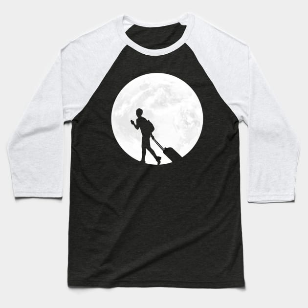 Traveler in Full Moon Baseball T-Shirt by ChapDemo